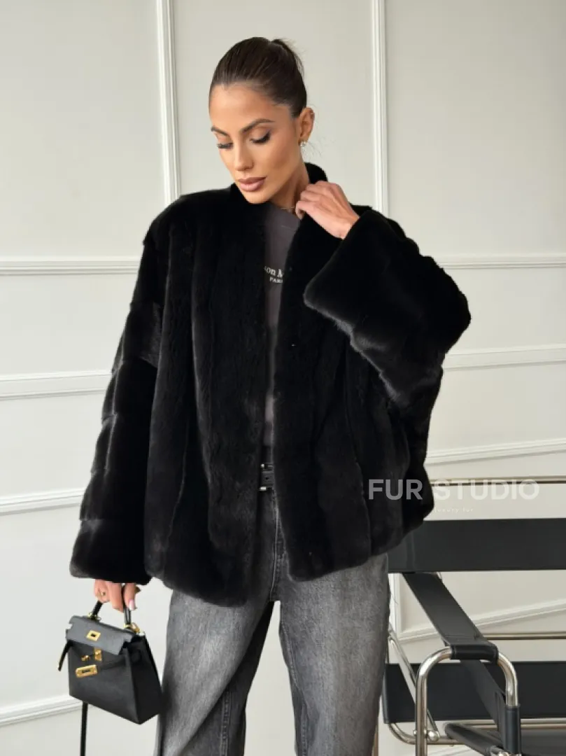Полушубок норковый SAGA FURS - style oversize - фото 9