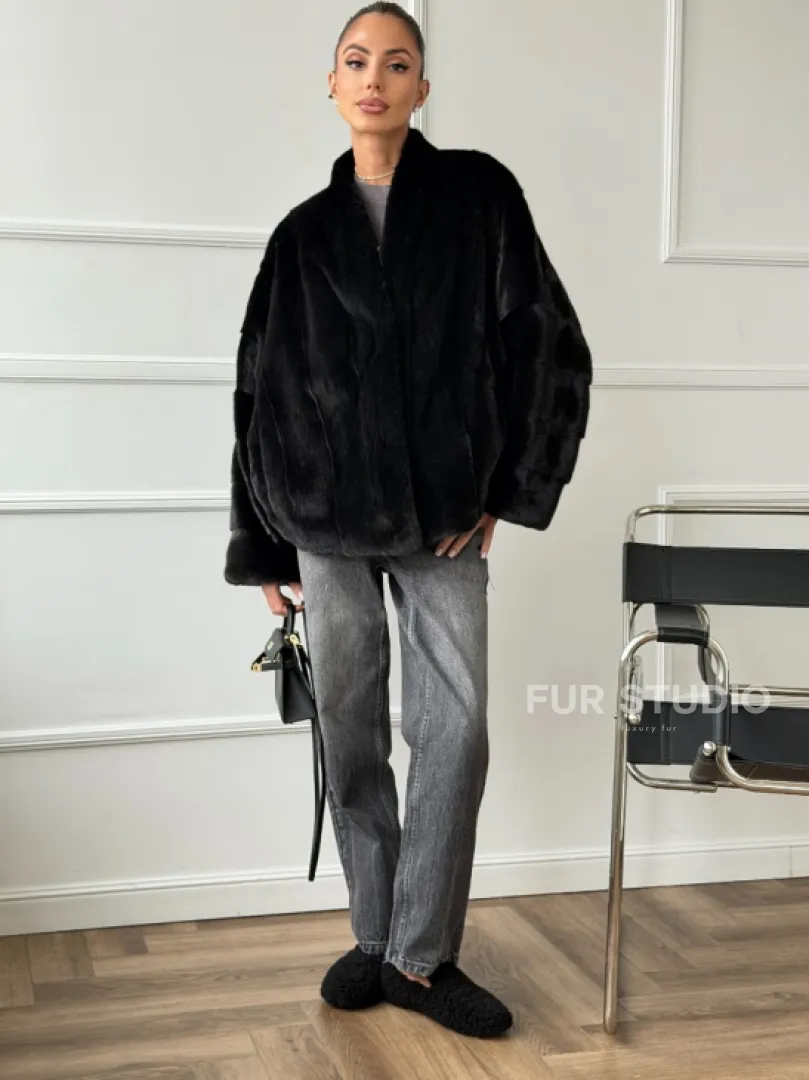 Полушубок норковый SAGA FURS - style oversize - фото 2