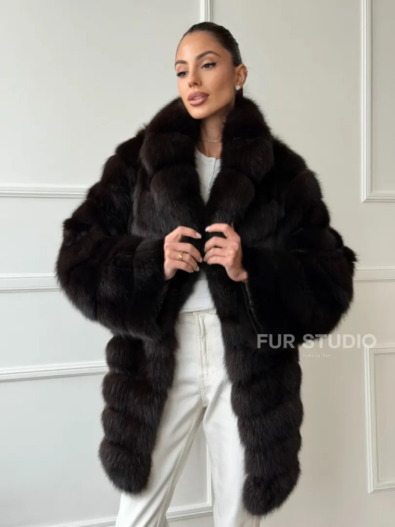 Шуба из куницы английский воротник - фото 9