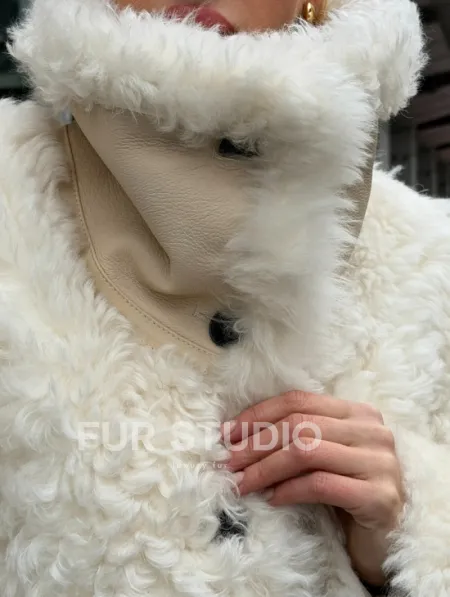 Белая шубка из тиградо - фото 1