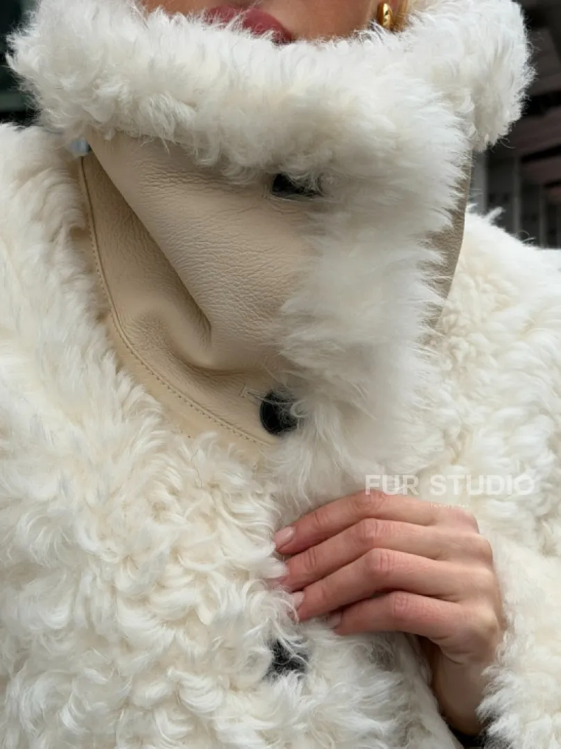 Белая шубка из тиградо - фото 1