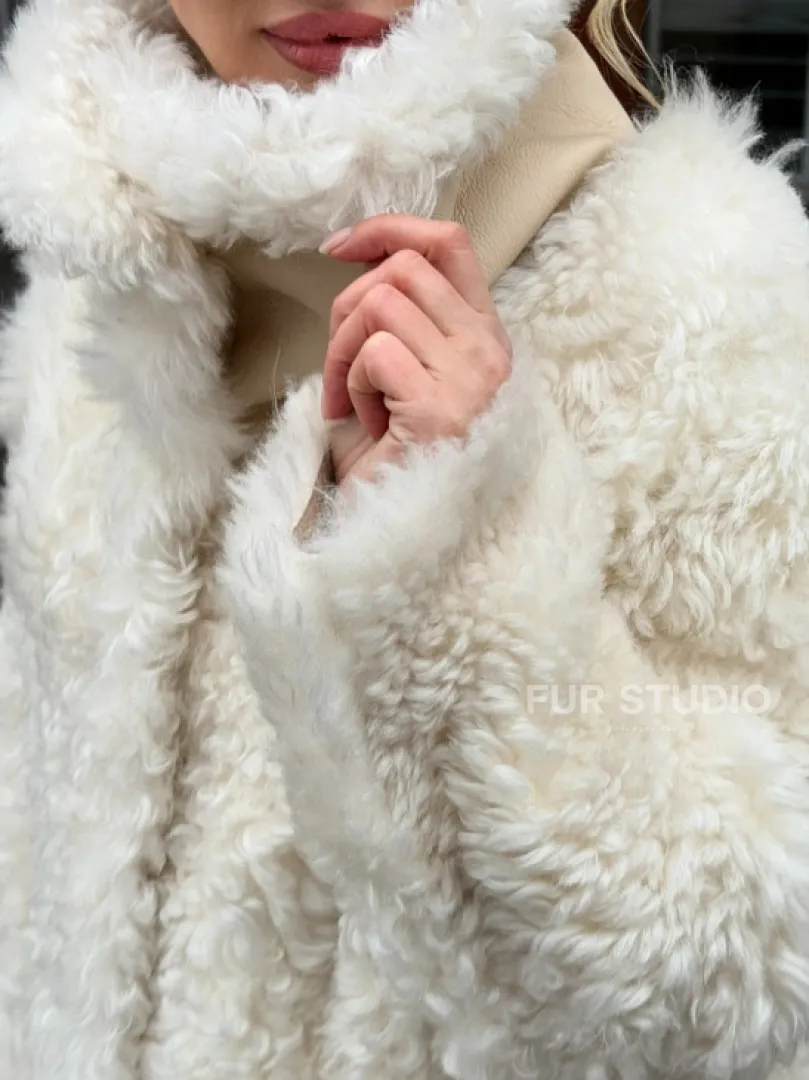 Белая шубка из тиградо - фото 3