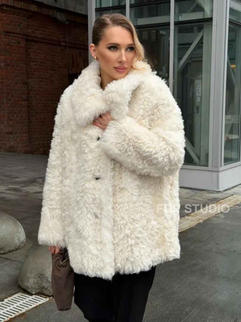 Белая шубка из тиградо - фото 11