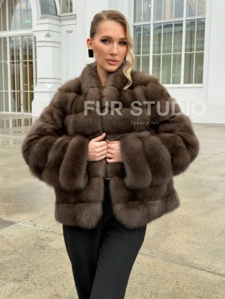 Меховой жакет из куницы - фото 15