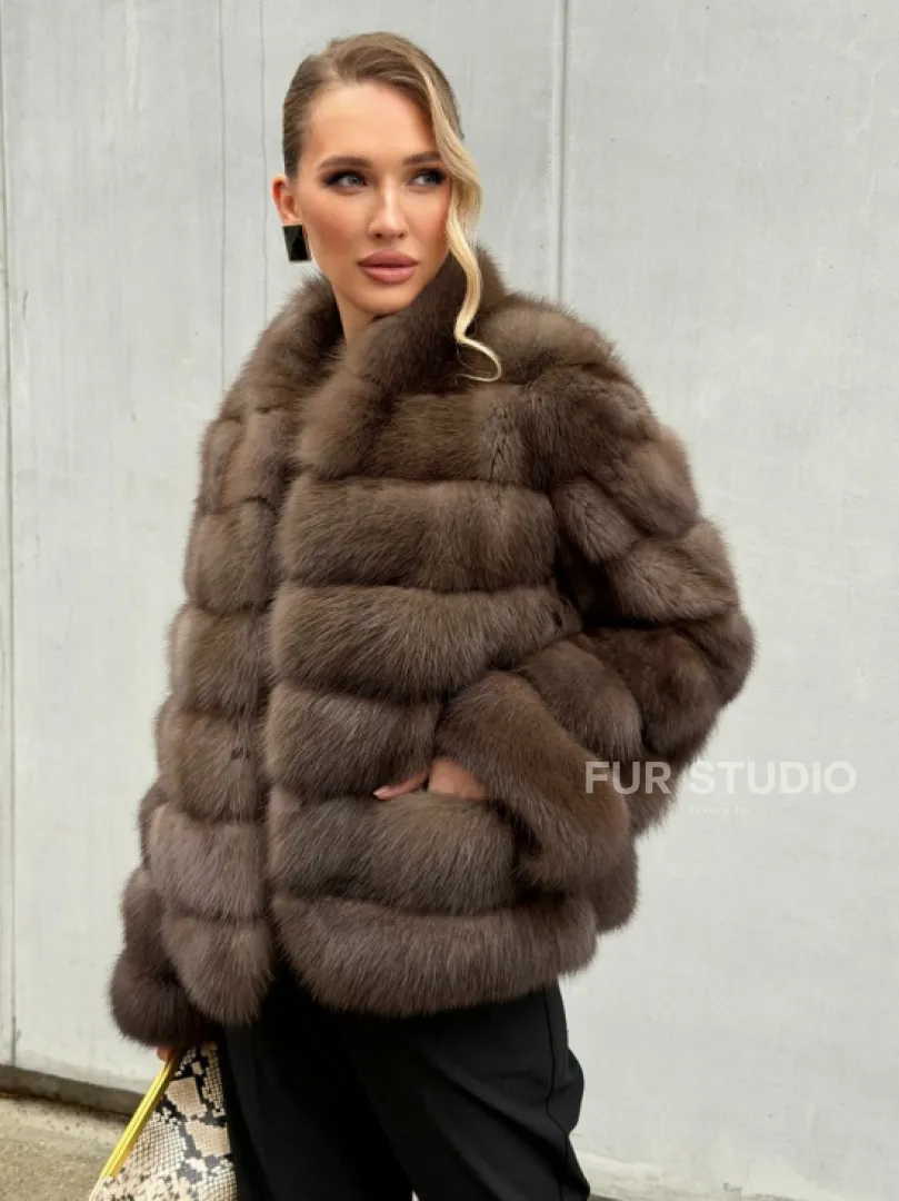 Меховой жакет из куницы - фото 13