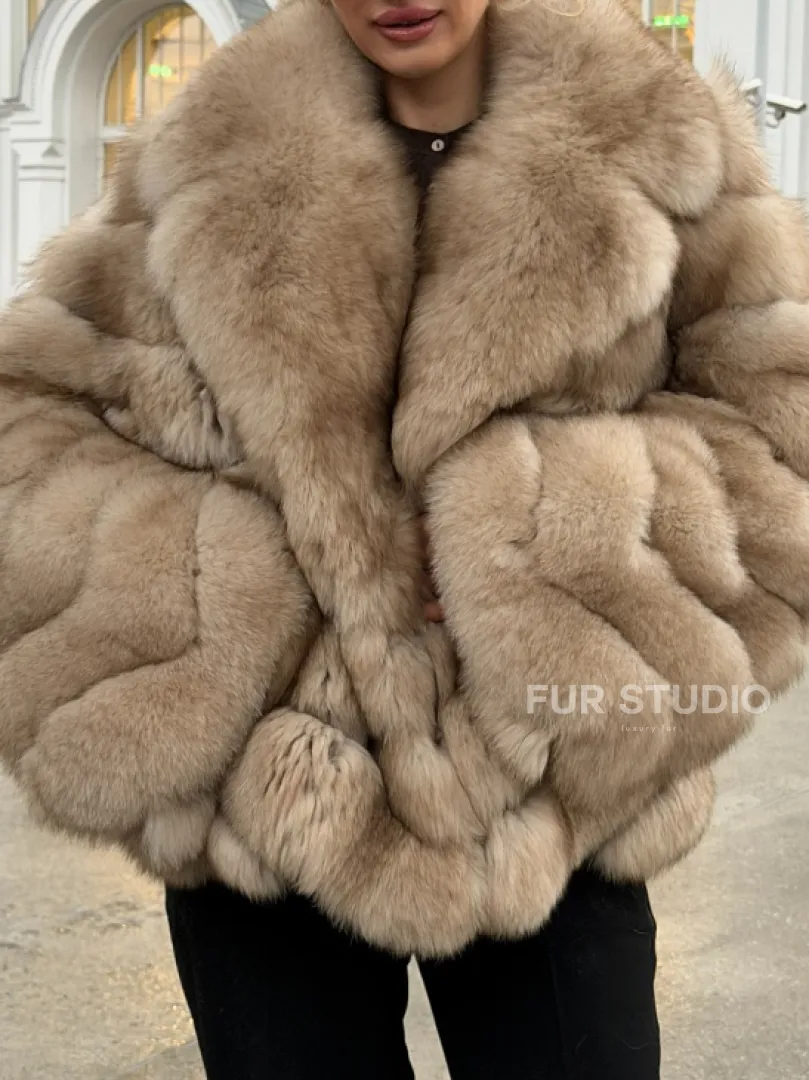 Шуба из песца под куницу