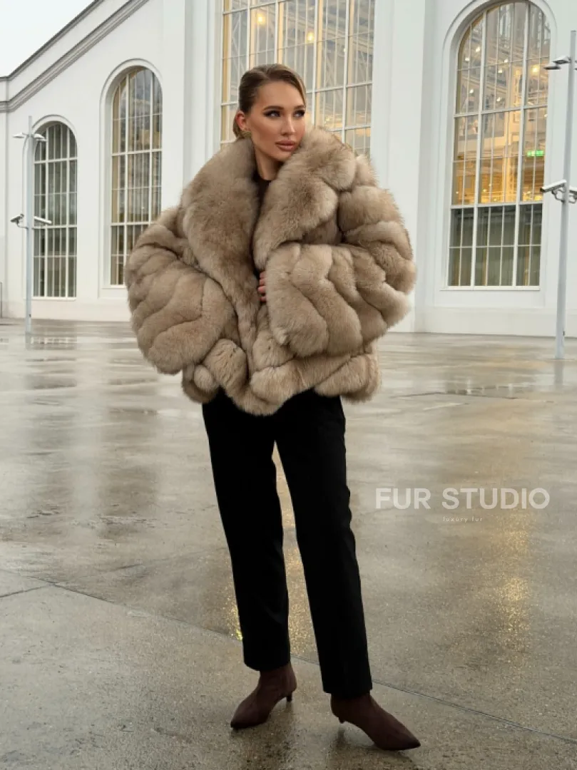 Шуба из песца под куницу