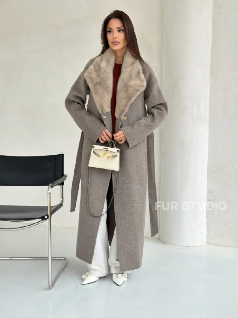 Пальто женское с норкой - фото 9