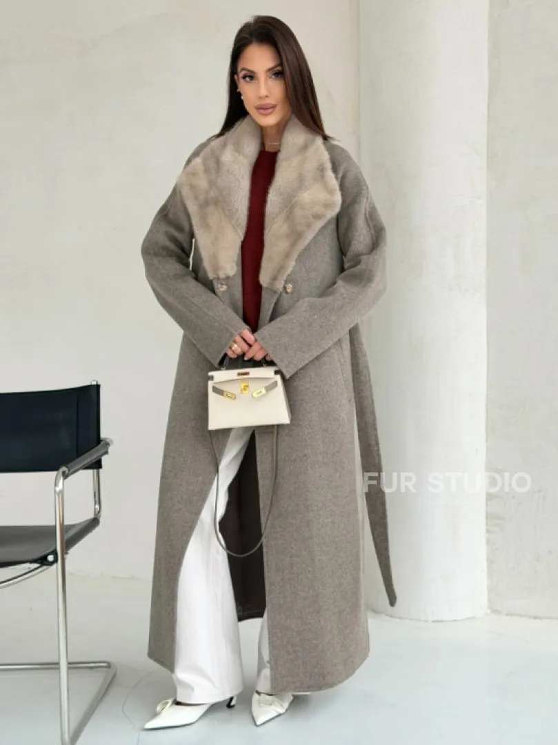 Пальто женское с норкой - фото 8