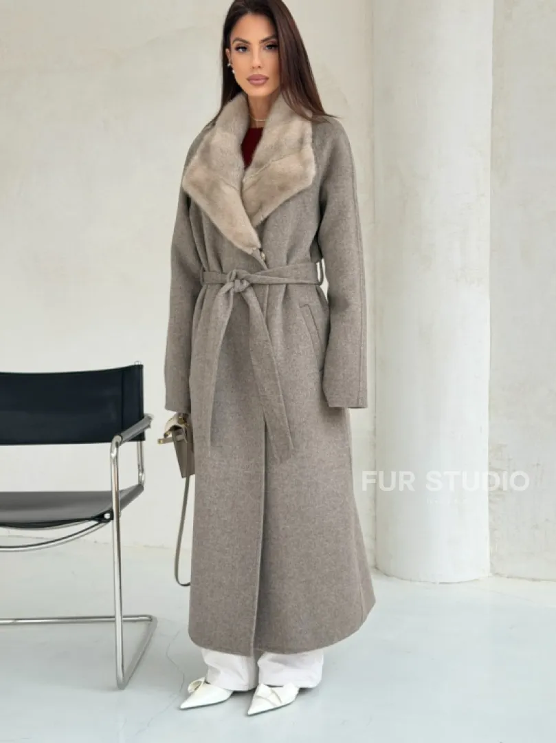 Пальто женское с норкой - фото 5