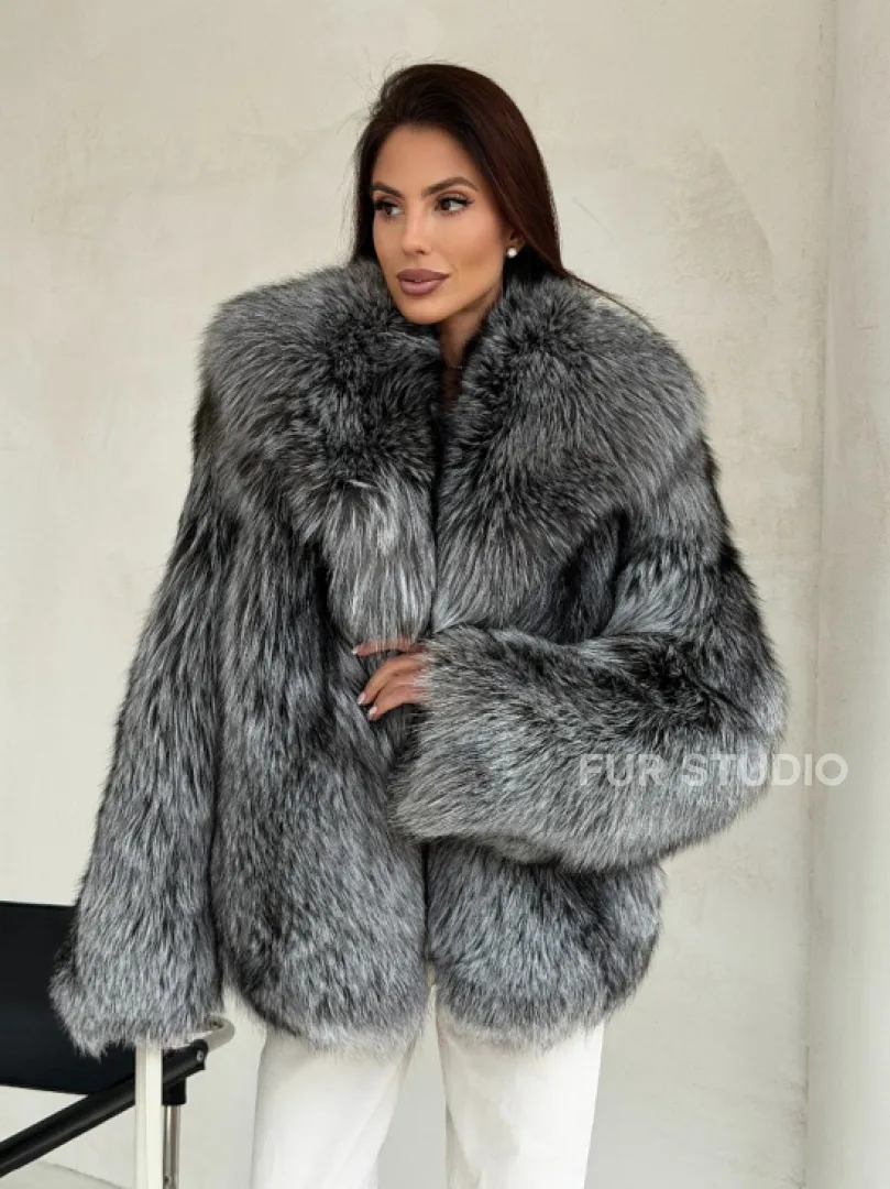 Полушубок из чернобурой лисы - фото 4