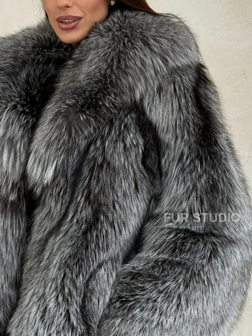 Полушубок из чернобурой лисы - фото 3
