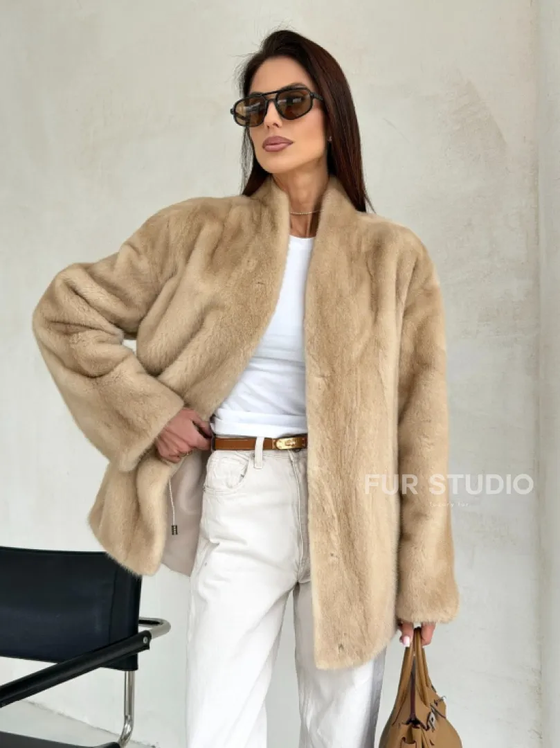 Жакет из натурального меха норки - Palomino - фото 10