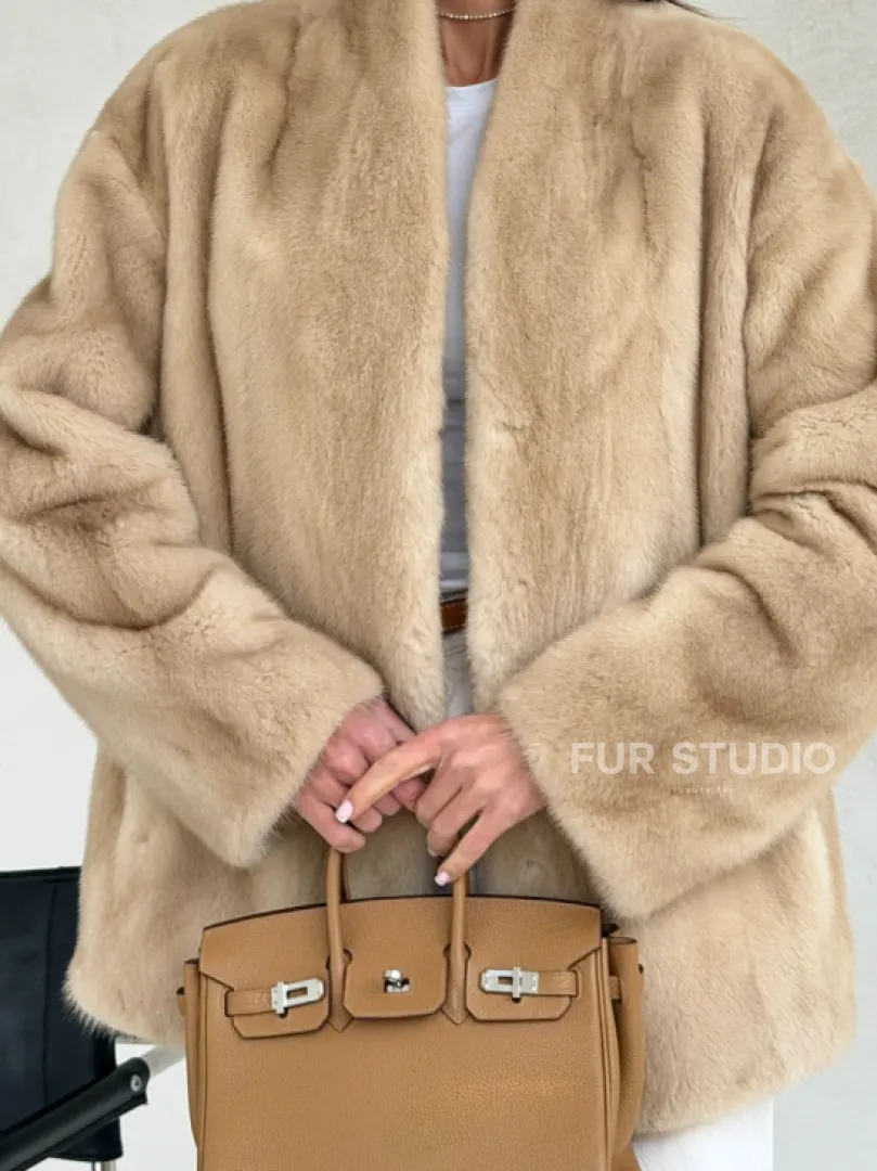 Жакет из натурального меха норки - Palomino - фото 1