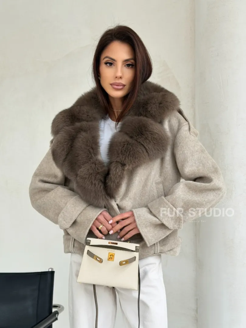 Куртка - пальто с мехом финского песца - фото 11