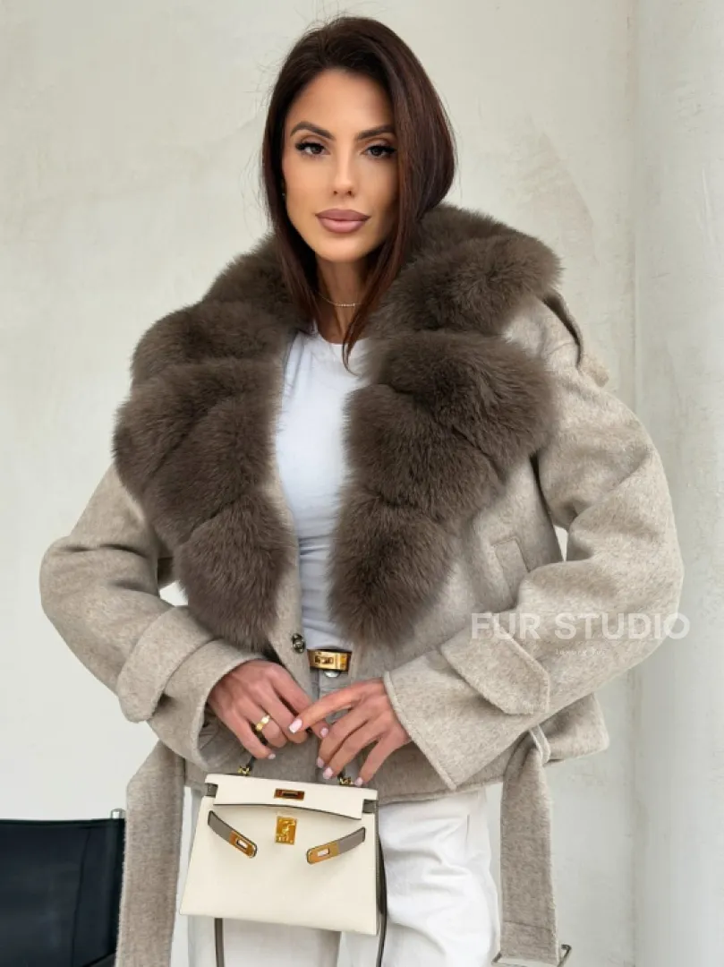 Куртка - пальто с мехом финского песца - фото 5