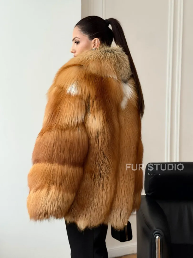 Шуба из лисы огневки - фото 4