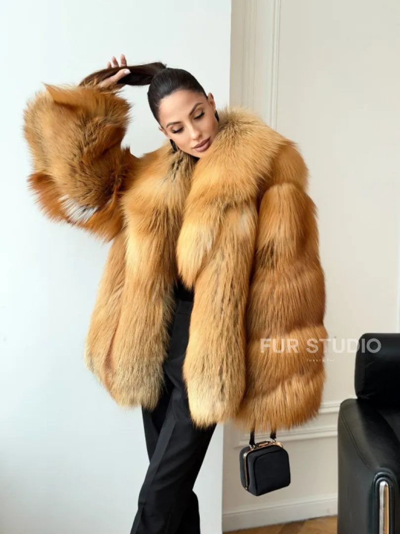 Шуба из лисы огневки