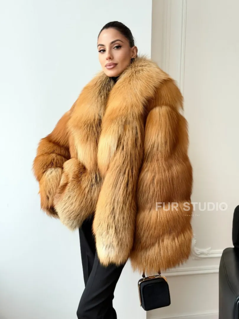 Шуба из лисы огневки - фото 7