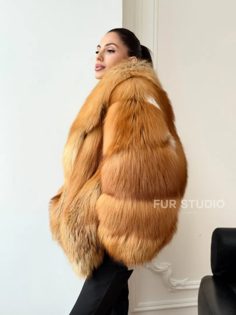 Шуба из лисы огневки
