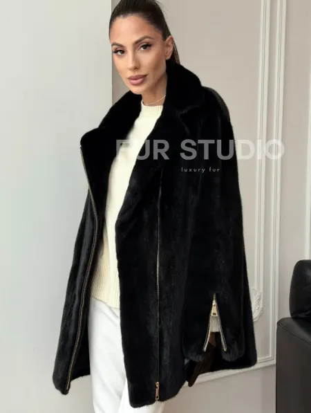 Черная норковая косуха - фото 7