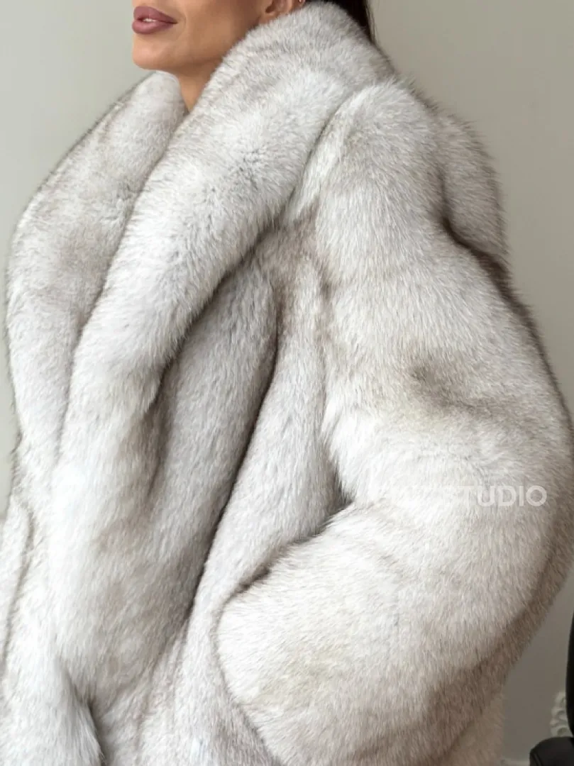 Шуба из песца - колотый лед