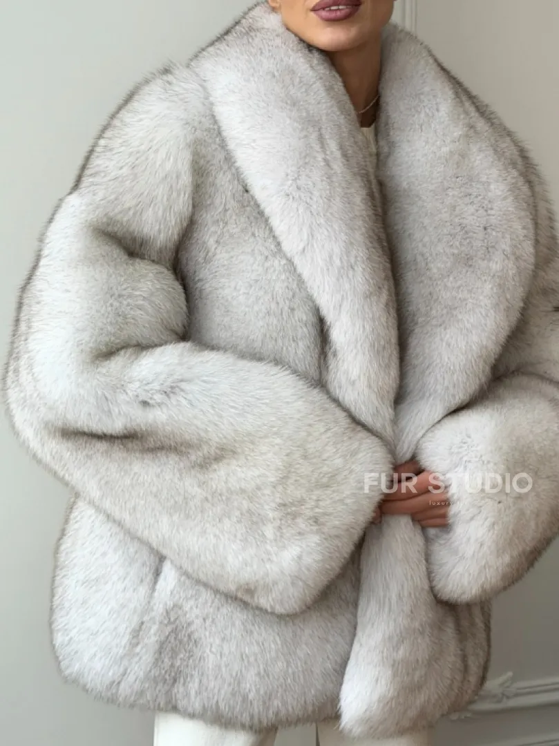 Шуба из песца - колотый лед