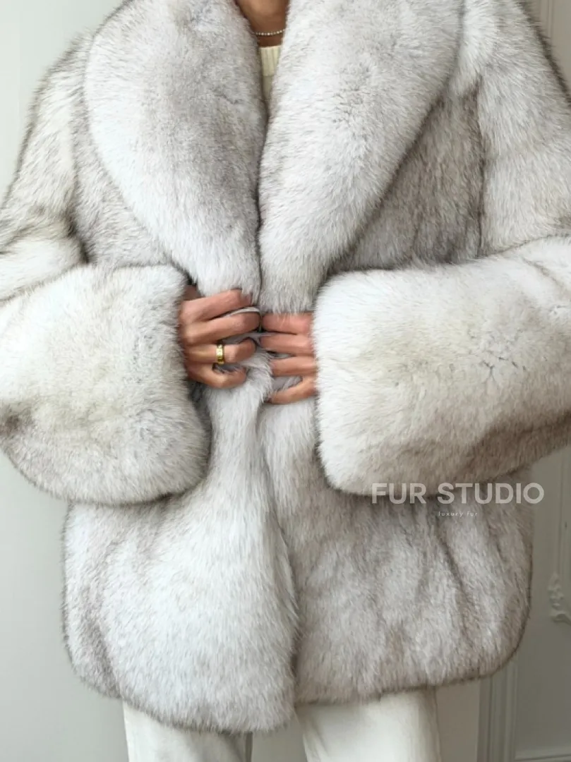 Шуба из песца - колотый лед - фото 2