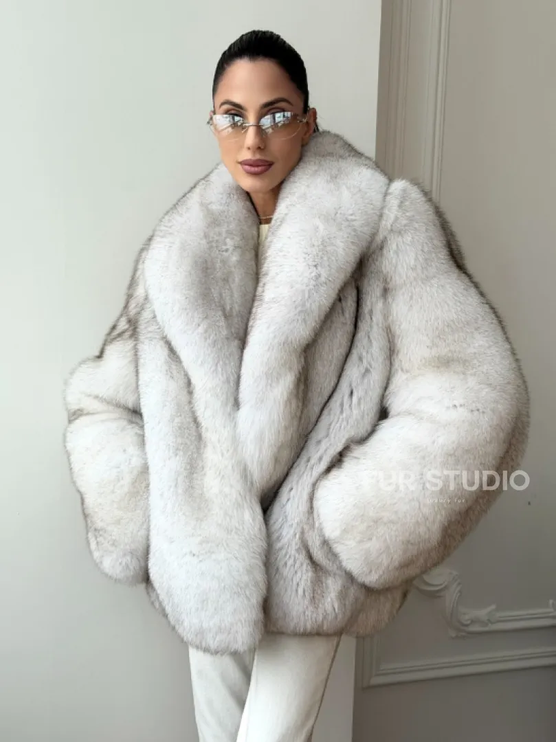 Шуба из песца - колотый лед