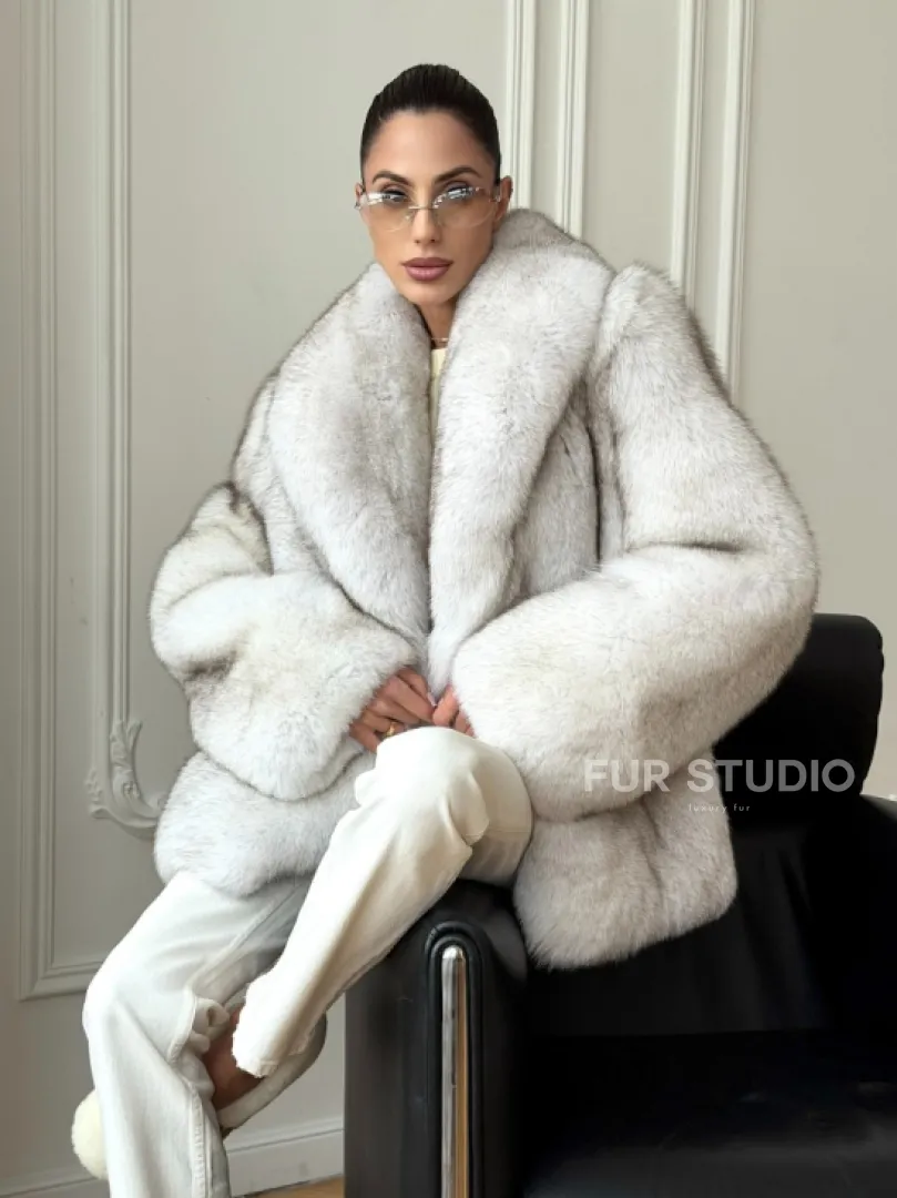 Шуба из песца - колотый лед