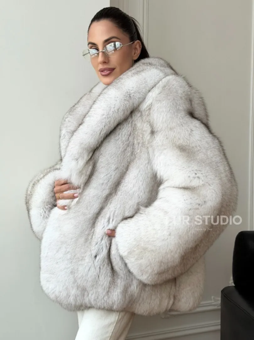 Шуба из песца - колотый лед