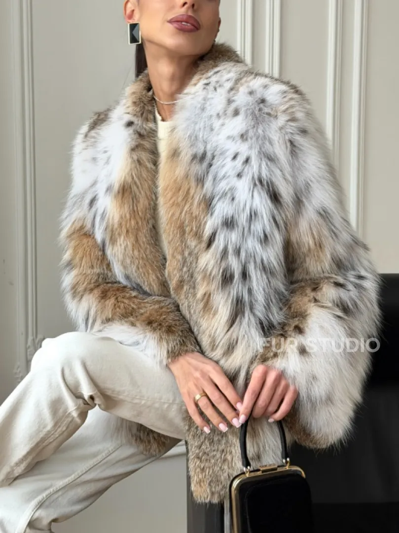 Шуба из натурального меха рыси - фото 5