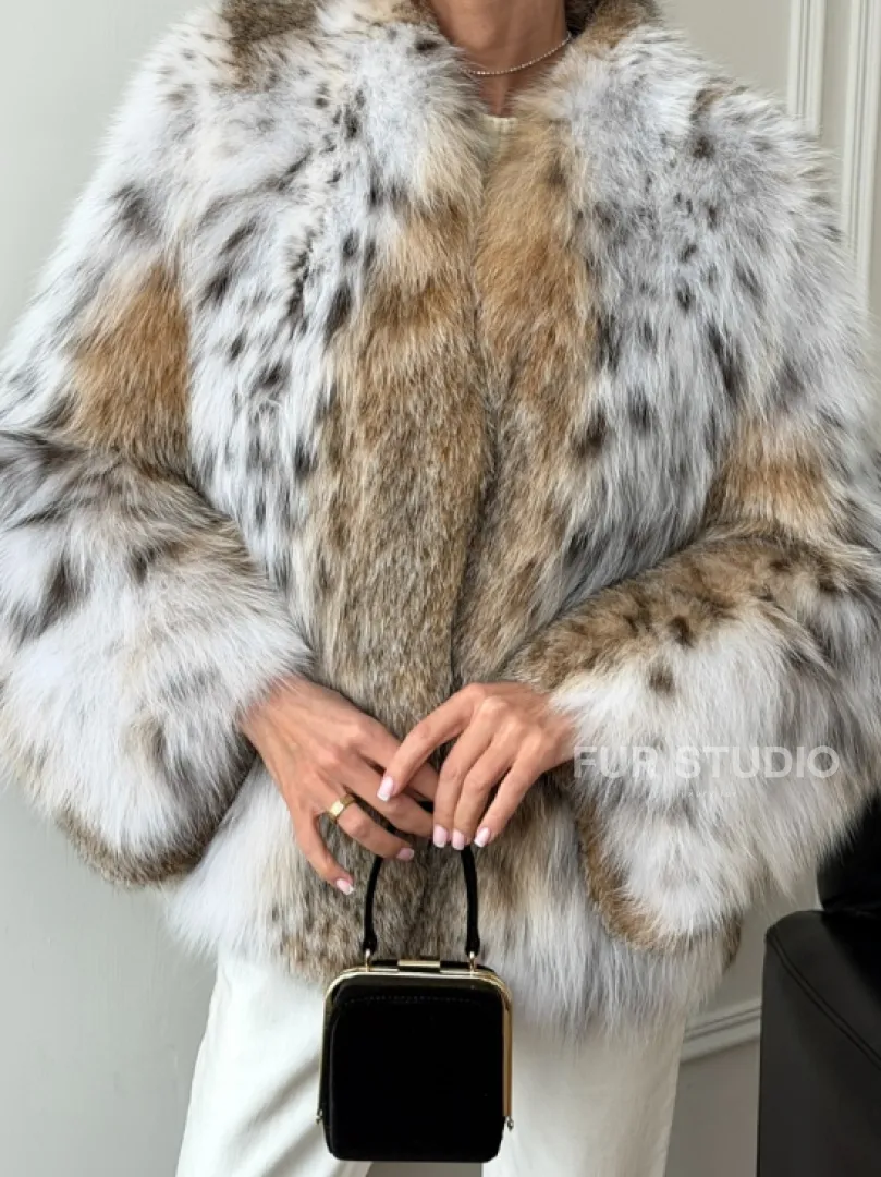 Шуба из натурального меха рыси