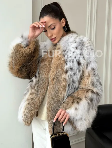 Шуба из натурального меха рыси - фото 7