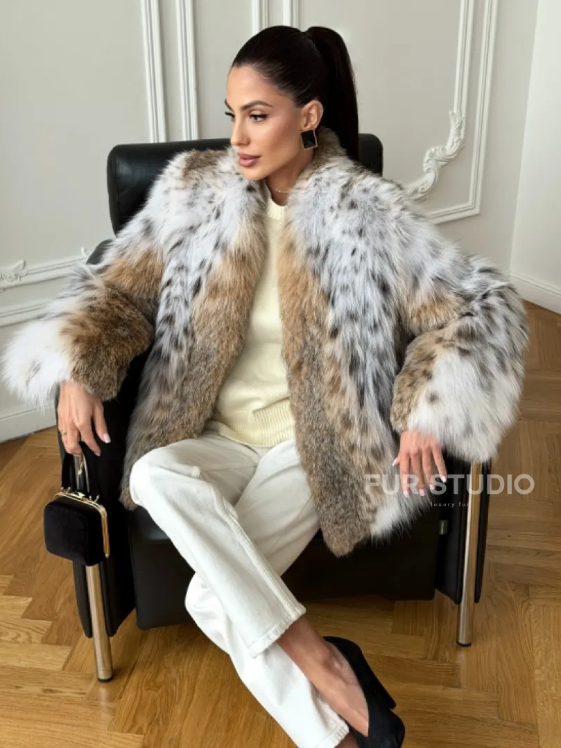 Шуба из натурального меха рыси - фото 11
