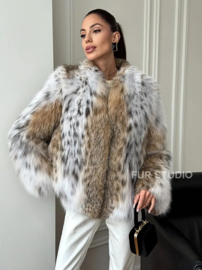 Шуба из натурального меха рыси - фото 9