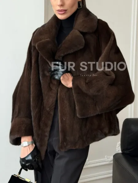 Короткая шуба из натурального меха норки - фото 4