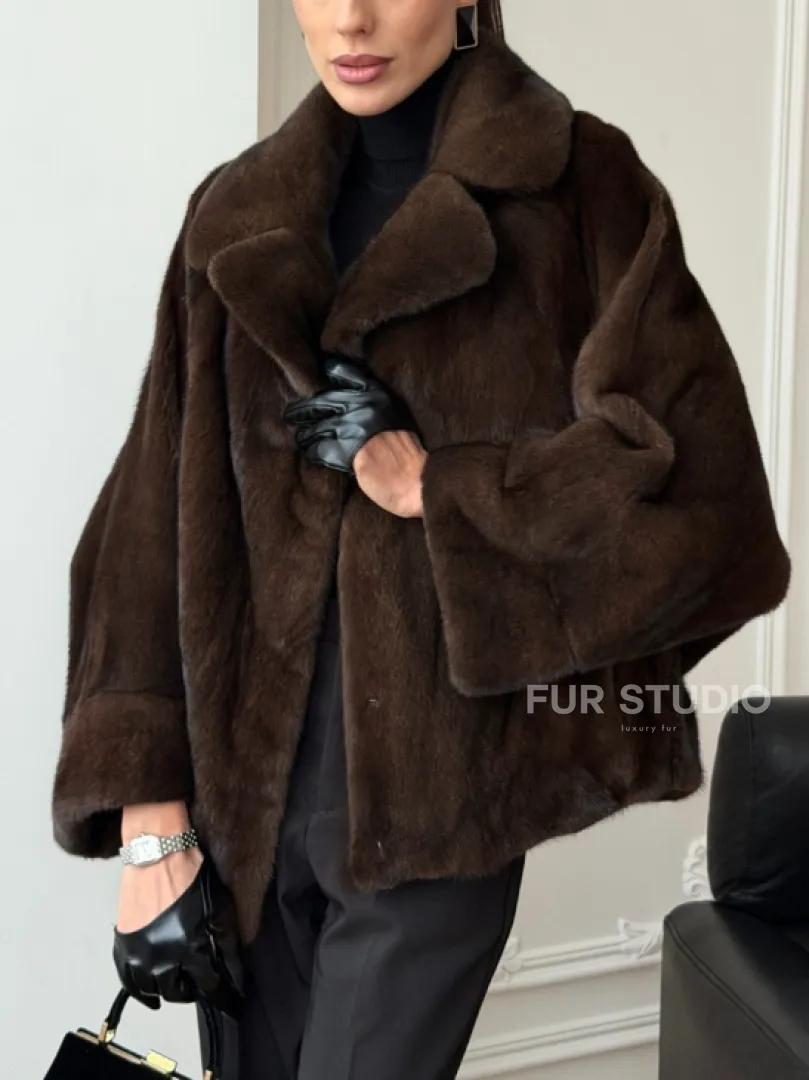 Короткая шуба из натурального меха норки