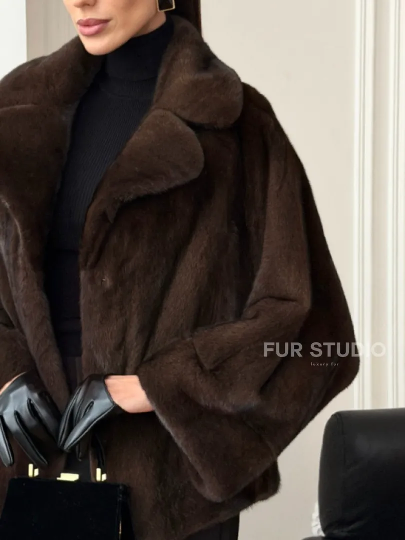 Короткая шуба из натурального меха норки