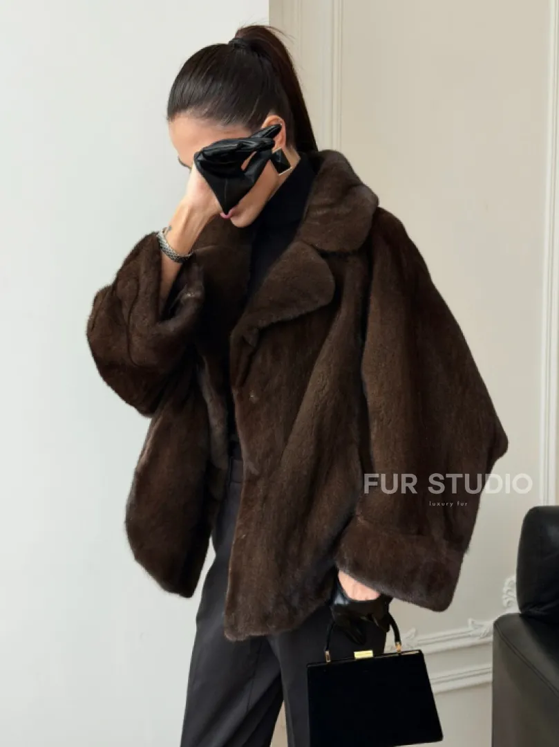 Короткая шуба из натурального меха норки