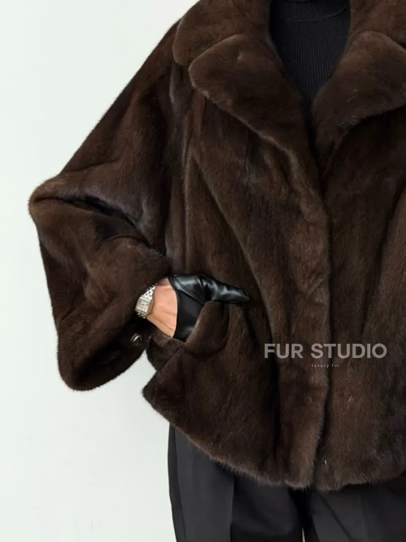 Короткая шуба из натурального меха норки