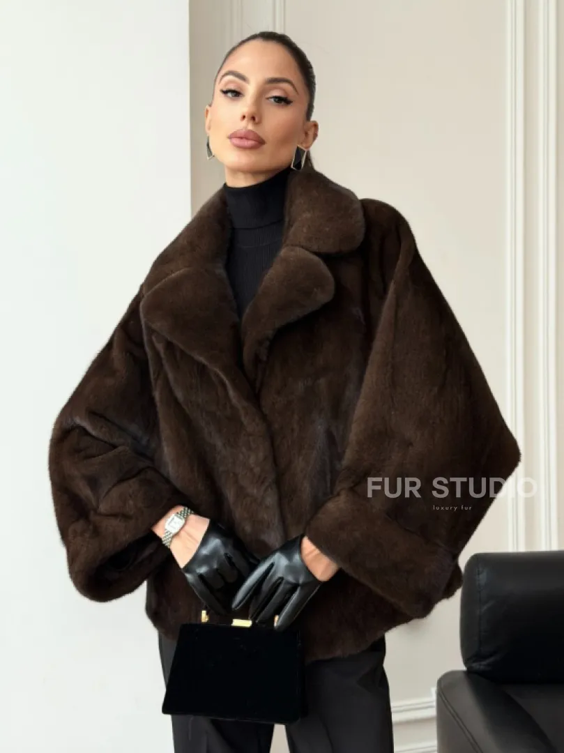 Короткая шуба из натурального меха норки