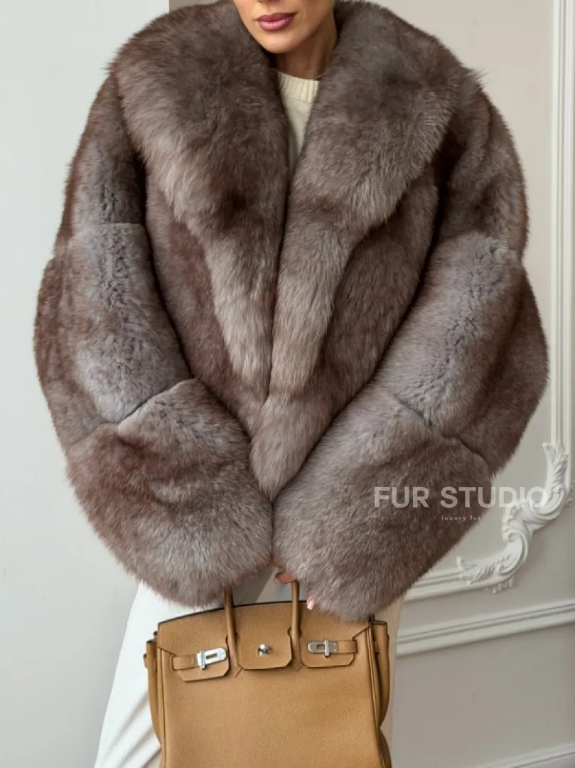 Короткая шуба из финского песца