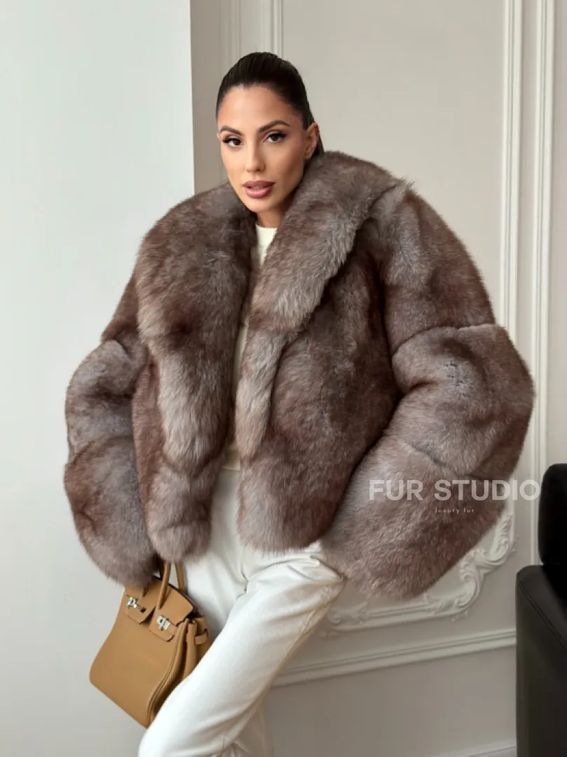 Короткая шуба из финского песца