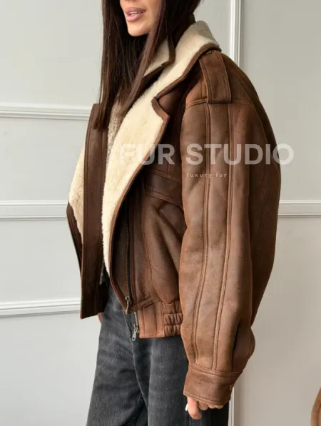 Молодежная куртка - дубленка из овчины - фото 3