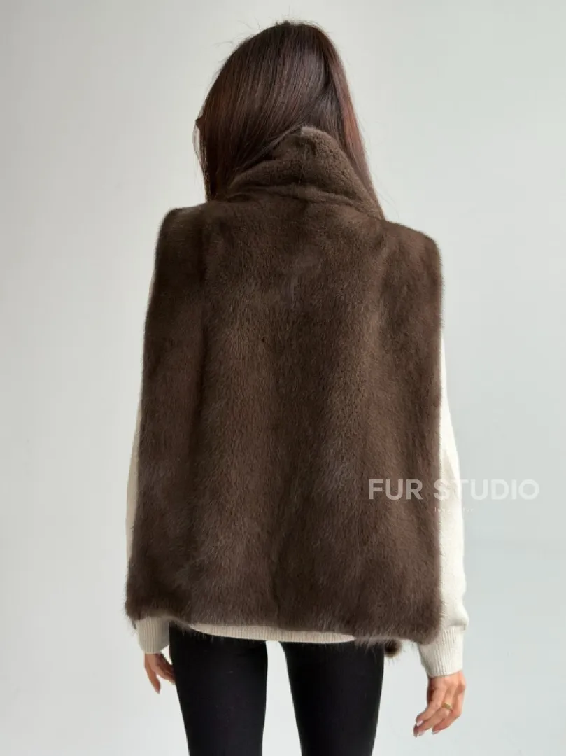 Женская меховая манишка - мех норка - фото 5