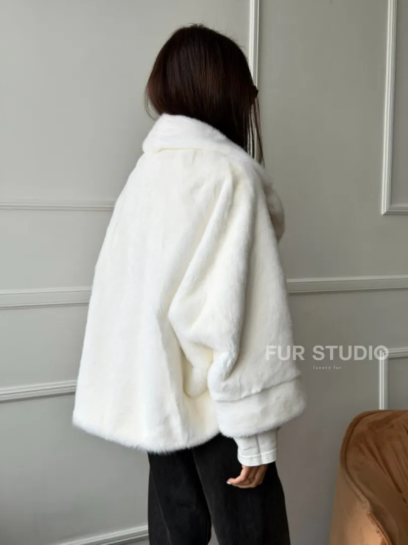 Белая шуба из скандинавской норки