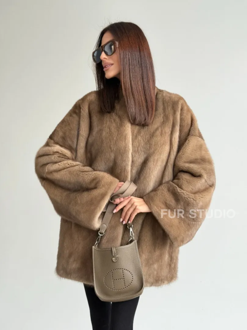 Шуба из аукционного меха норки - пастель - фото 14