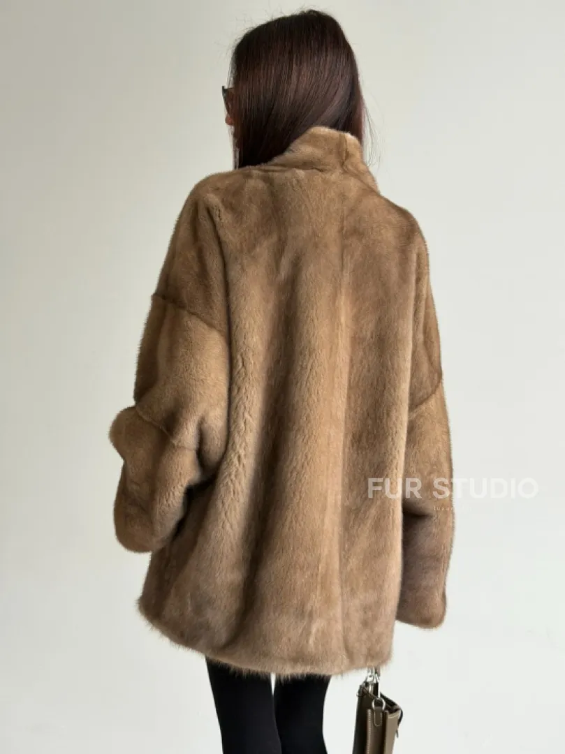 Шуба из аукционного меха норки - пастель - фото 5