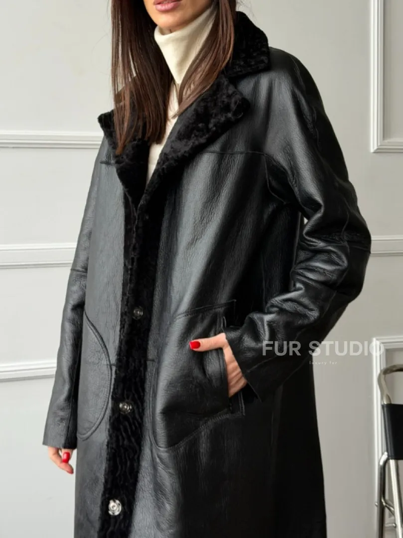 Дубленка из натуральной овчины астраган